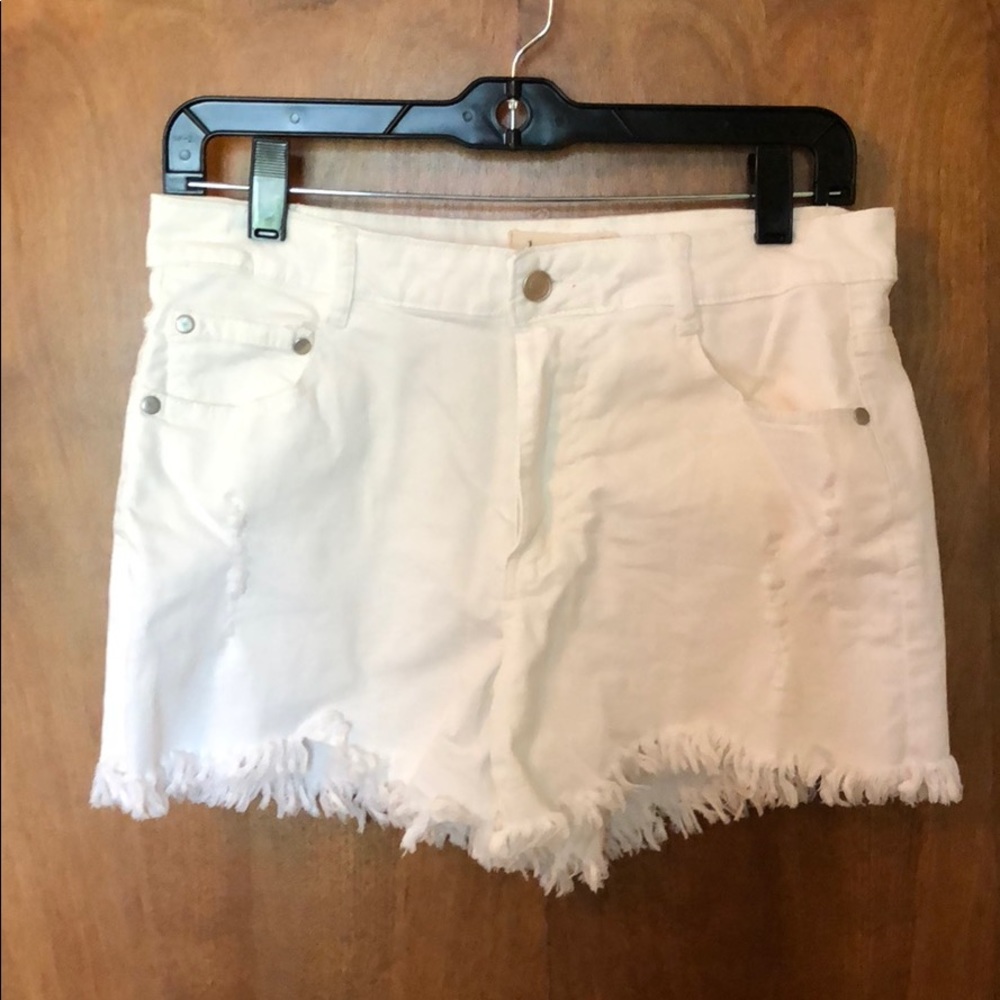 White Jean Shorts